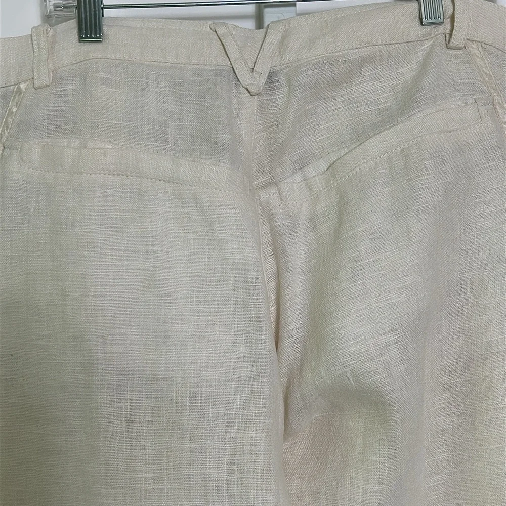 Versace Men's Size US 32 Euro 42 Made in Italy 2007 Cream Pants Linen Silk Trim